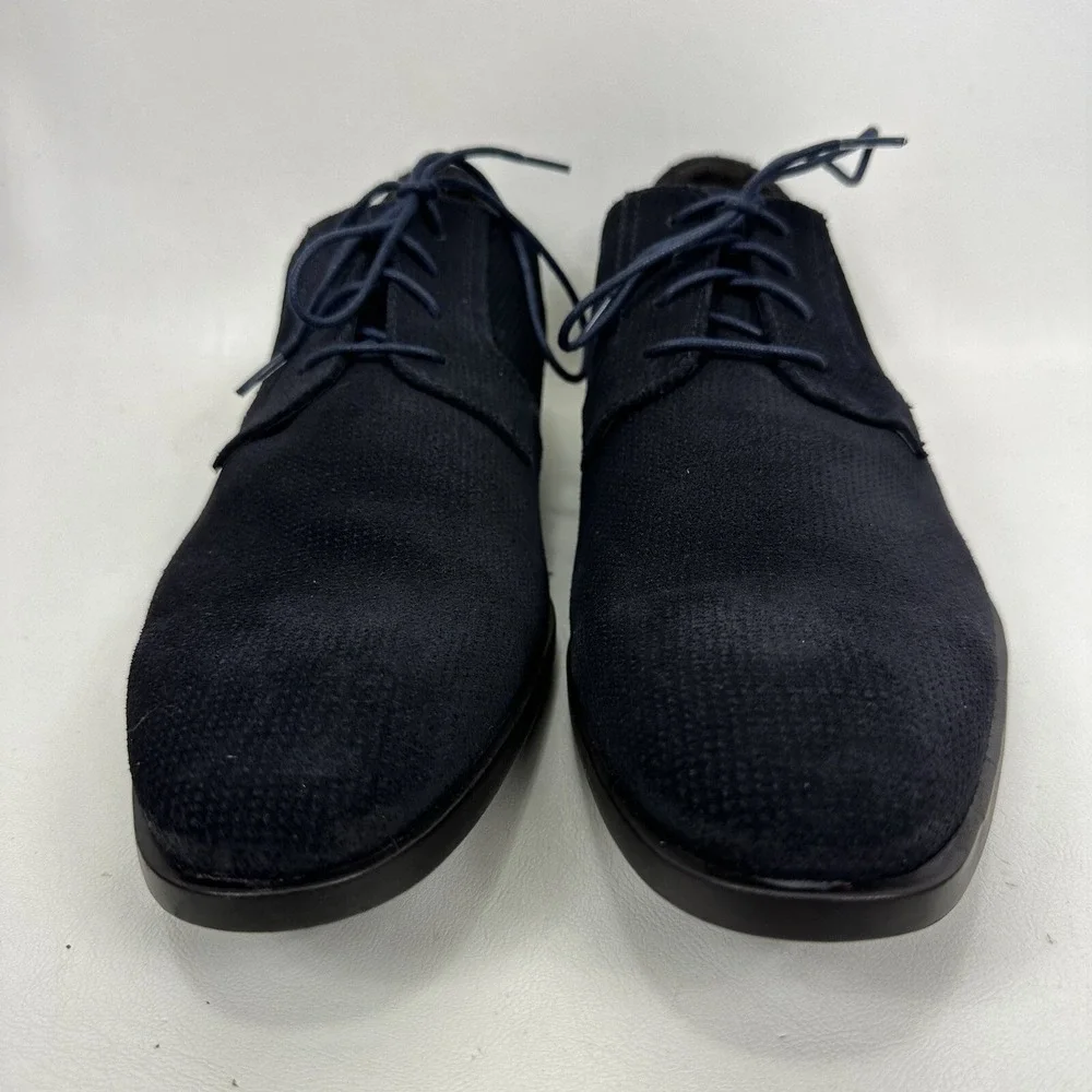 Saks Fifth Avenue Tatum‎ Oxford Leather Dress Shoes size 11 M Men Navy Blue